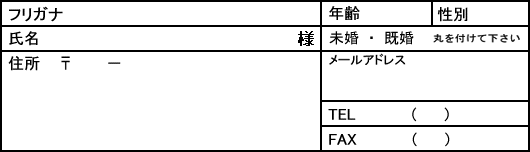 必要事項を記入して下さい。